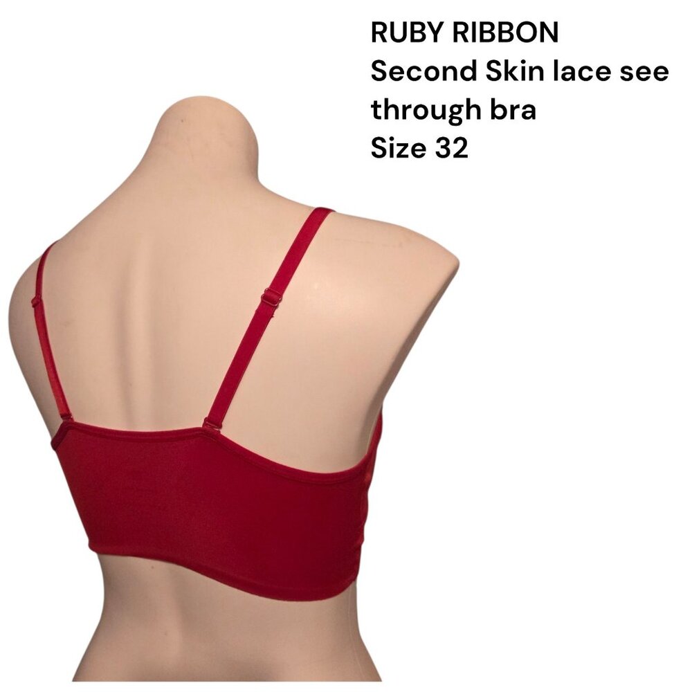 Ruby Ribbon Cherry Red Second Skin Lace Demiette … - image 4